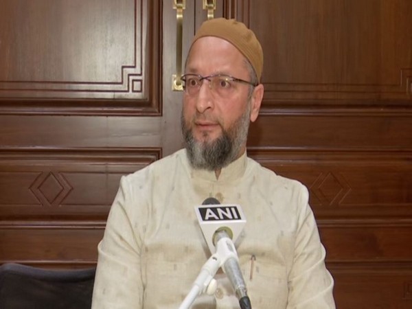 AIMIM chief Asaduddin Owaisi speaking to ANI in Hyderabad on Tuesday. Photo/ANI