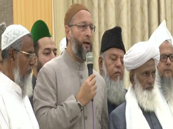 AIMIM chief Asaduddin Owaisi speaking about his meeting with CM K Chandrasekhar Rao on Thursday. Photo/ANI