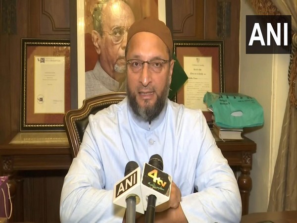 AIMIM president Asaduddin Owaisi speaking to reporters in Hyderabad on Wednesday.