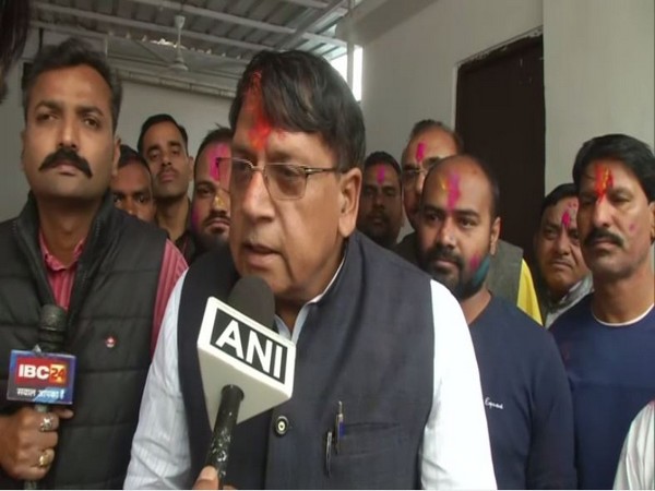 Congress leader PC Sharma speaking to ANI in Bhopal on Tuesday. Photo/ANI