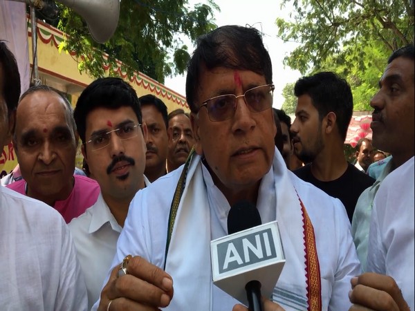 Madhya Pradesh Cabinet Minister PC Sharma talking to ANI on Sunday. Photo/ANI