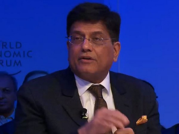 Union Minister Piyush Goyal speaking in a session at WEF 2020 in Davos on Thursday.