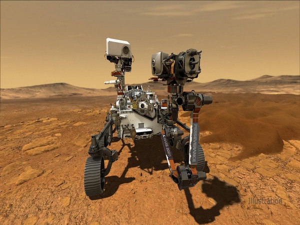 Illustration depicting NASA's Perseverance rover operating on the surface of Mars (Image Source: NASA/JPL-Caltech)
