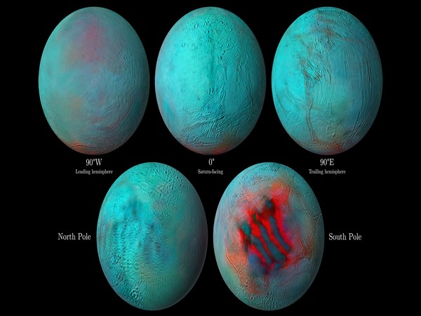 Images of Saturn's icy moon Enceladu. (Image Credit: NASA/JPL-Caltech/University of Arizona/LPG/CNRS/University of Nantes/Space Science Institute)