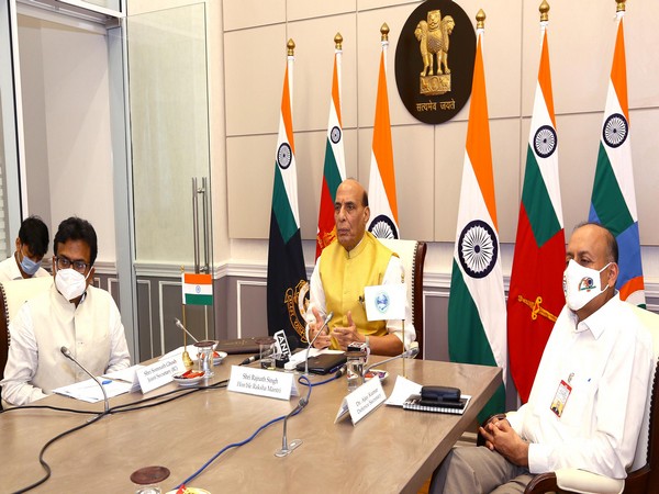 Defence Minister Rajnath Singh at Shanghai Cooperation Organisation (SCO) webinar.