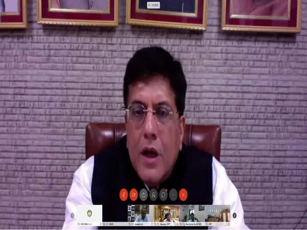 Commerce and Industry Minister Piyush Goyal during video-conferencing meeting