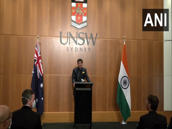 Union Commerce Minister Piyush Goyal at the University of New South Wales, Sydney.