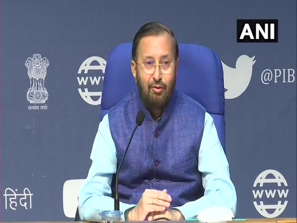Union Minister Prakash Javadekar speaking at a press conference in New Delhi on Wednesday. Photo/ANI