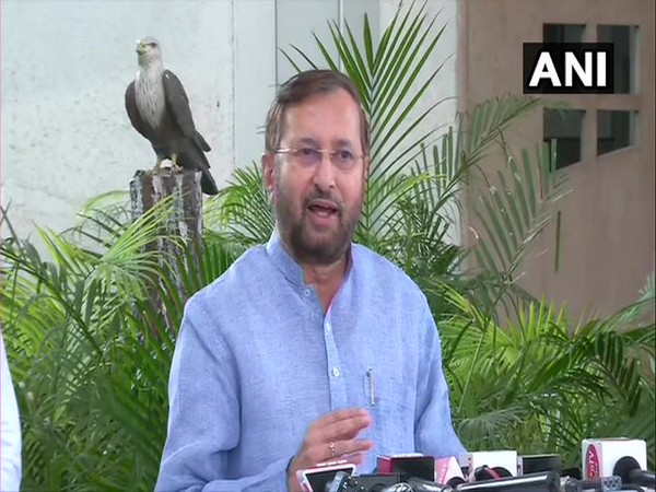 Union Minister Prakash Javadekar speaking in New Delhi on Thursday. Photo/ANI