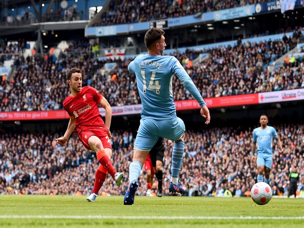 Manchester City in action against Liverpool in Premier League