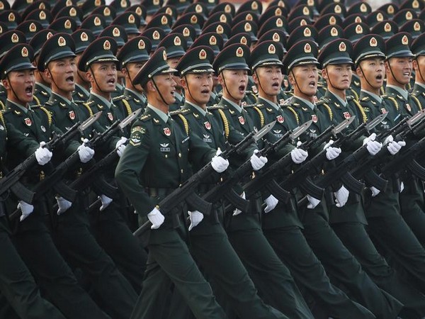 File photo of People's Liberation Army troops doing march past