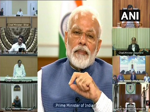 Visual from the meeting of Prime Minister Narendra Modi with Chief Ministers held on April 2.
