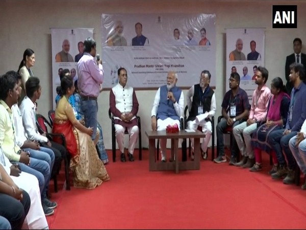 Prime Minister Narendra Modi during an interaction with beneficiaries of PM-SYM scheme in Ahmadabad.