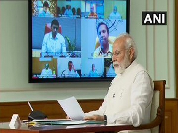 Prime Minister Narendra Modi during the meeting held via video conferencing on Wednesday. Photo/ANI