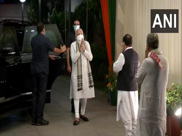 PM Modi at BJP headquarters for CEC meet on Saturday. Photo/ANI