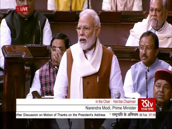 Prime Minister Narendra Modi speaking in the Rajya Sabha on Thursday.