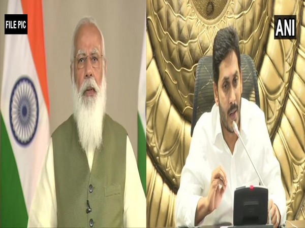 Visual of PM Modi and Andhra Pradesh CM, Jaganmohan Reddy (right) (Photo/ANI)