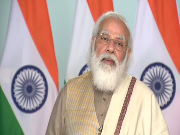 PM Modi speaking after flagging off 100th Kisan Rail on Monday [Photo/ANI]