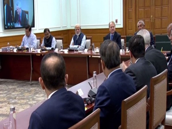 The members of the US India Strategic Partnership Forum (USISPF) in a meeting with Prime Minister Narendra Modi in New Delhi on Monday. Photo/ANI
