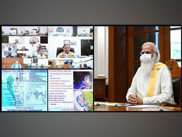 PM Modi holds high-level meeting to review preparedness on Cyclone 'Tauktae' (Photo/ANI)