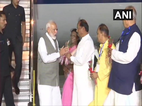 PM Narendra Modi arrives Ranchi on Thursday. Photo/ANI