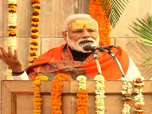 Prime Minister Narendra Modi speaking after the foundation laying ceremony of Kashi Vishwanath Temple Corridor in Varanasi