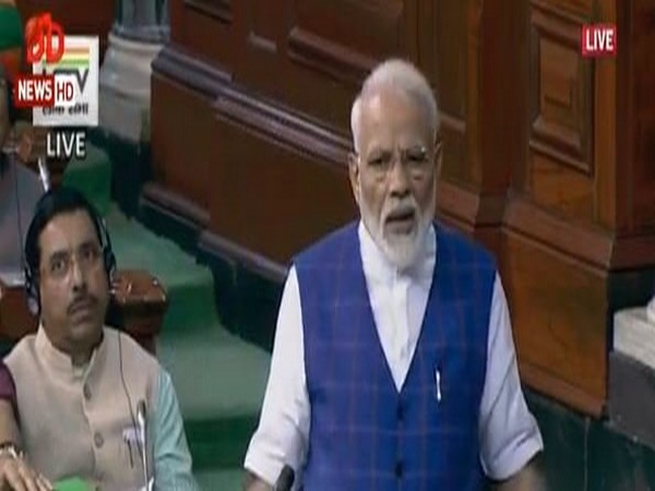 Prime Minister Narendra Modi while addressing Lok Sabha in New Delhi on Tuesday. Photo/ANI