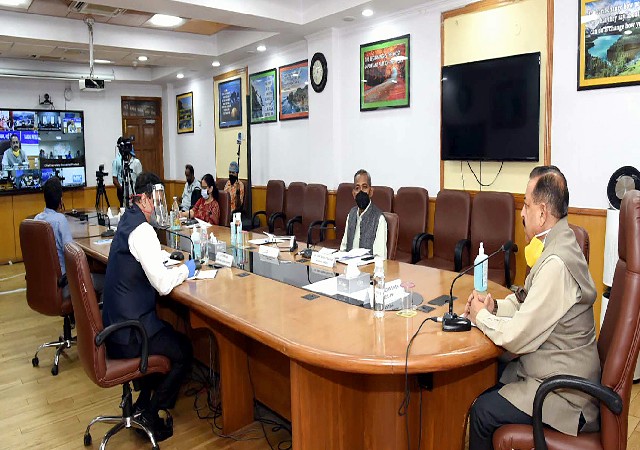 Union Minister Dr Jitendra Singh holding a webinar on implementation of e-Office in all North Eastern States organized by the DARPG in New Delhi on June 12, 2020. (Photo: ANI)