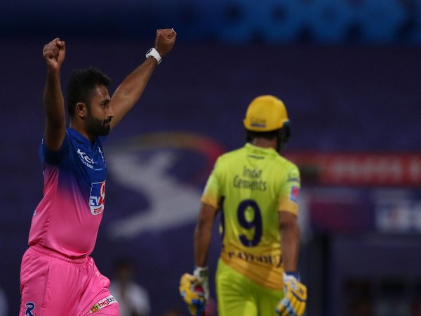 Rajasthan Royals' spinner Shreyas Gopal in action against CSK (Photo/ iplt20.com)