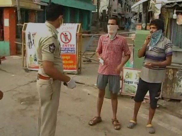 Srikalahasti Police during demonstration on Tuesday. Photo/ANI