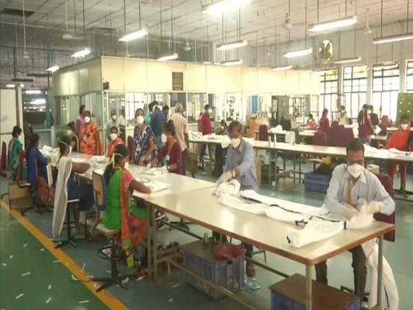Ordnance Clothing Factory of Avadi is manufacturing PPE body coveralls for healthcare professionals. Photo/ANI