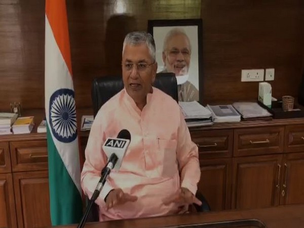 Rajasthan MP PP Choudhary talking to ANI on Saturday. Photo/ANI