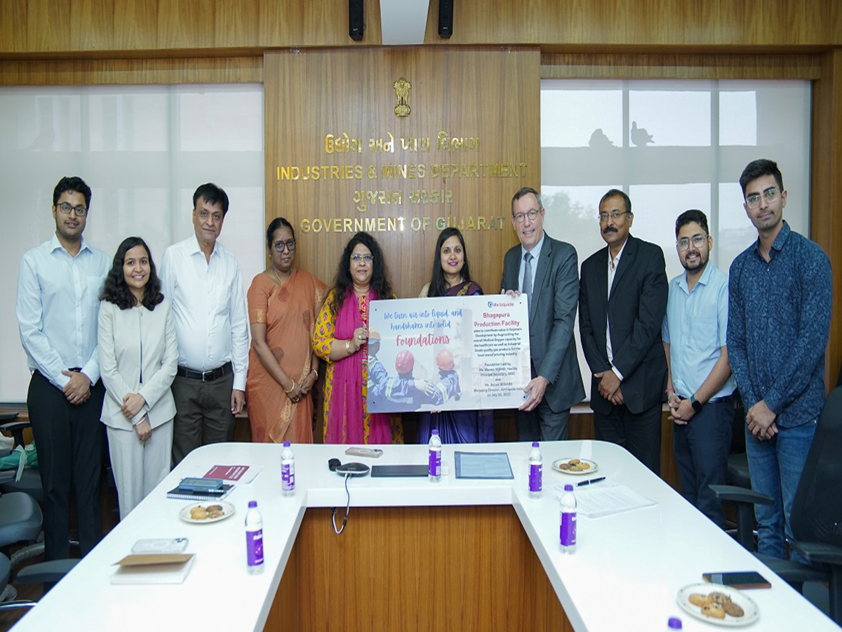 Air Liquide Foundation Laid by Ms Mamta VERMA, Hon'ble Principal Secretary, GIDC and Mr. Benoit RENARD, Managing Director, Air Liquide India on July 03, 2025