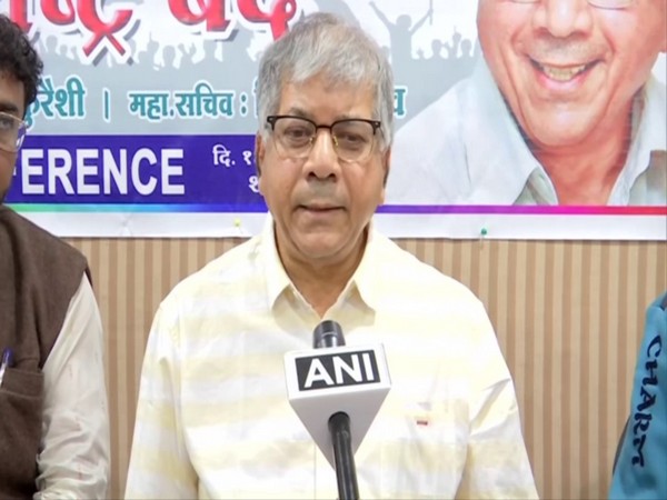 VBA chief Prakash Ambedkar talking to ANI in Mumbai, Maharashtra on Saturday. Photo/ANI