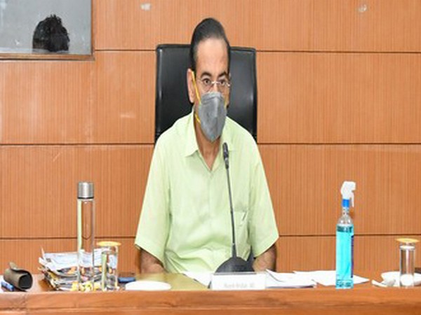 Principal Secretary to Chief Minister Haryana and Chairman, HSIIDC, Rajesh Khullar during the meeting in Chandigarh on Thursday. Photo/ANI 