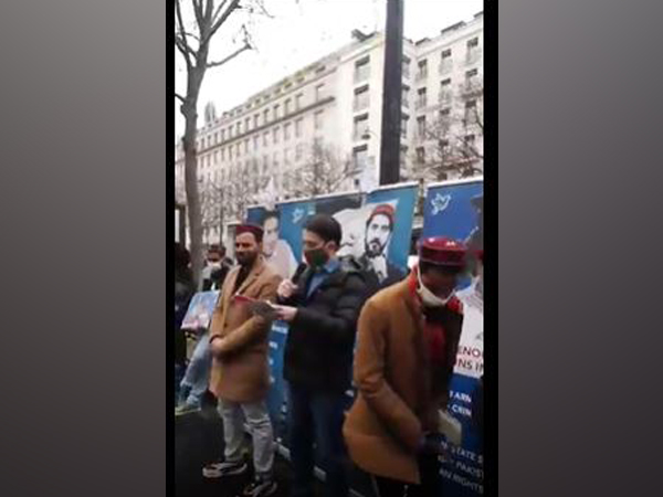 PTM France holds protest in front of the Pakistan Embassy in Paris (Facebook)