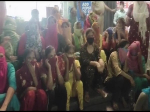 Visual of girls outside Gandhi Vanita Ashram in Jalandhar. (Photo/ANI)