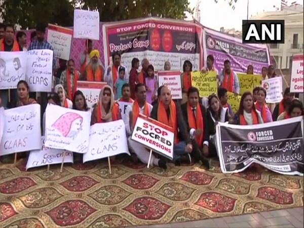 A protest in Lahore, Pakistan held in March this year over conversion of Hindu girls.