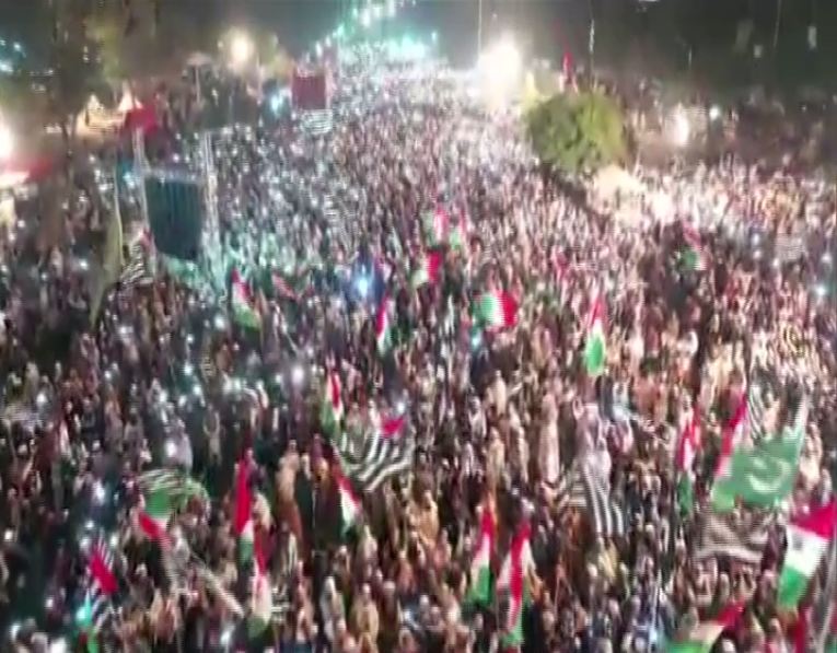 Hundreds of people from across the country joined the Azadi March in Islamabad on Monday