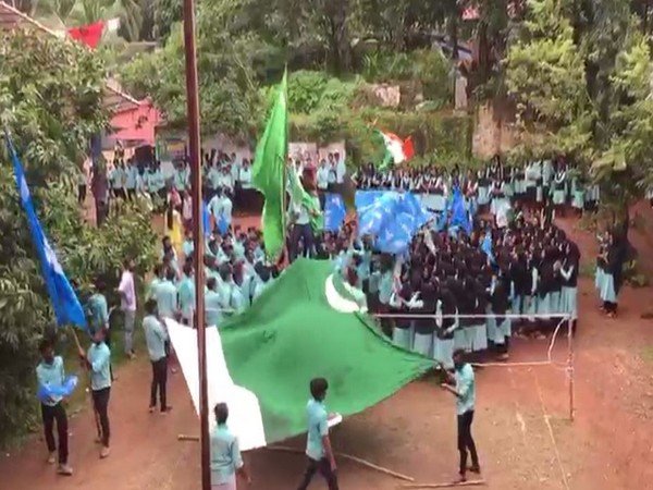 Visuals of students allegedly waving a 'Pakistan' flag at a college in Kozhikode district of Kerala.