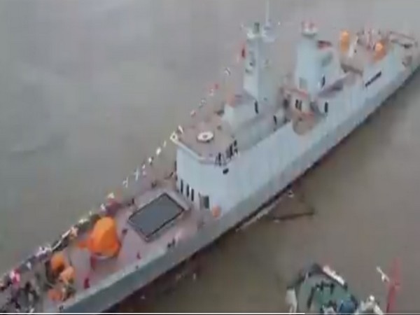 China has launched the Type-054 class frigate for Pakistan. (Video grab: Pakistan Navy Spokesperson Twitter)