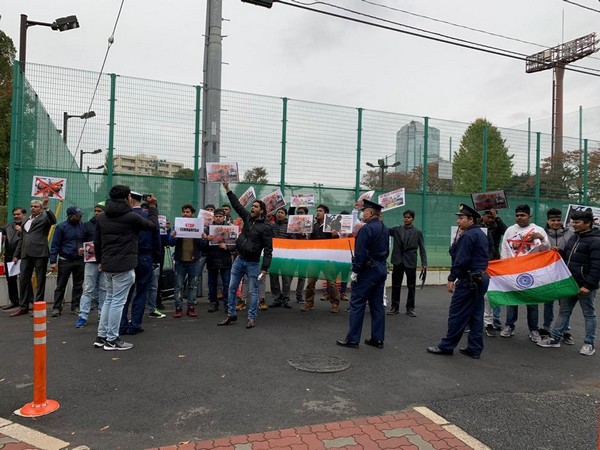 Human Rights activists gather outside Pakistan Embassy in Tokyo
