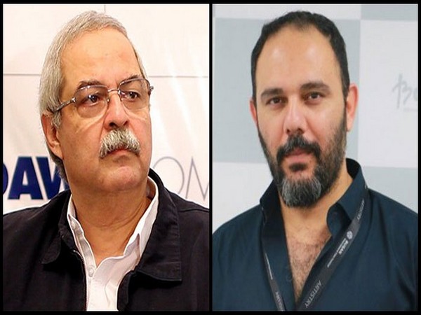 Dawn Chief Executive Hameed Haroon (L) and film director Jamshed Mehmood Raza, popularly known as 'Jami' (R)