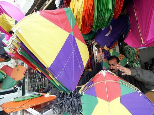 A kite-seller in Pakistan