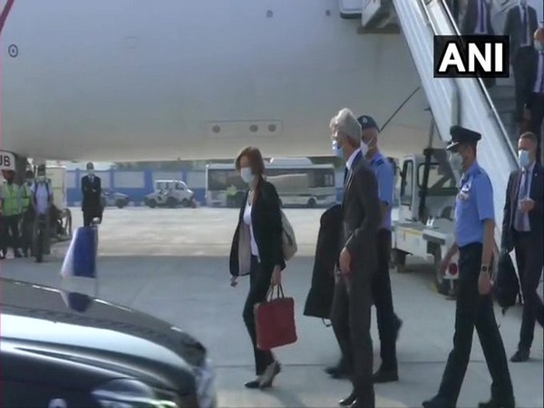 Florence Parly, Minister of Armed Forces of France arrives at Delhi airport on Thursday. Photo/ANI