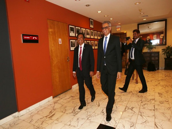 President of Palau Tommy E. Remengesau with Deputy Permanent Representative at India’s Mission to the United Nations Nagaraj Naidu on Monday (local time) (Picture Credits: Twitter/ Nagaraj Naidu)