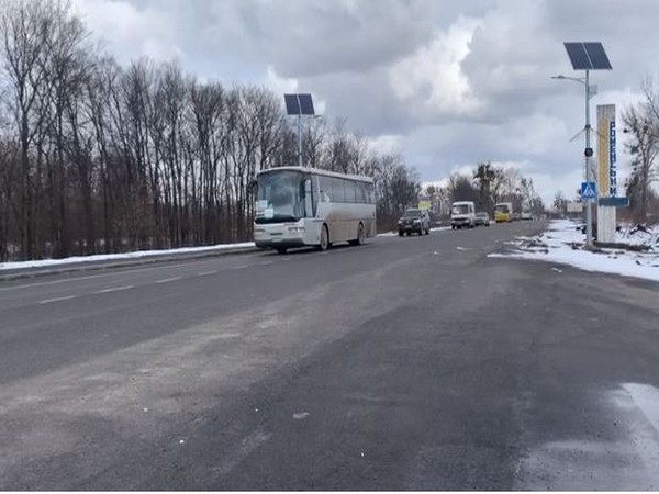Indian convoy travelling from Ukrain's Sumy to Poltava.