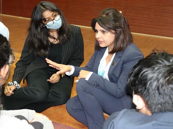 Oakridge International School Principal Pallavi Mishra interacting with IB Students