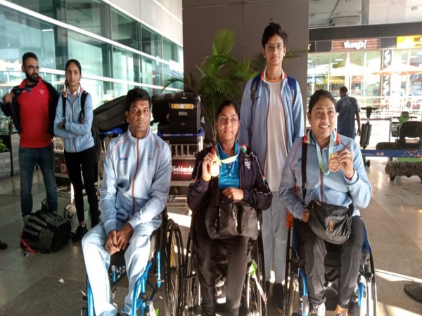 Para table tennis team returns back home. (Photo- ANI)