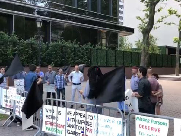 File photo of anti-Pak protest staged by PTM workers